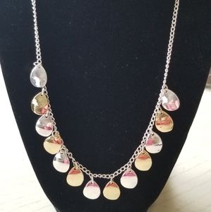 Brand new silver/ gold tear drop necklace.